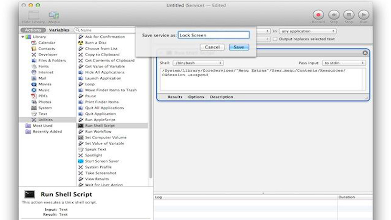 Đặt tên lệnh vào mục Save Services As