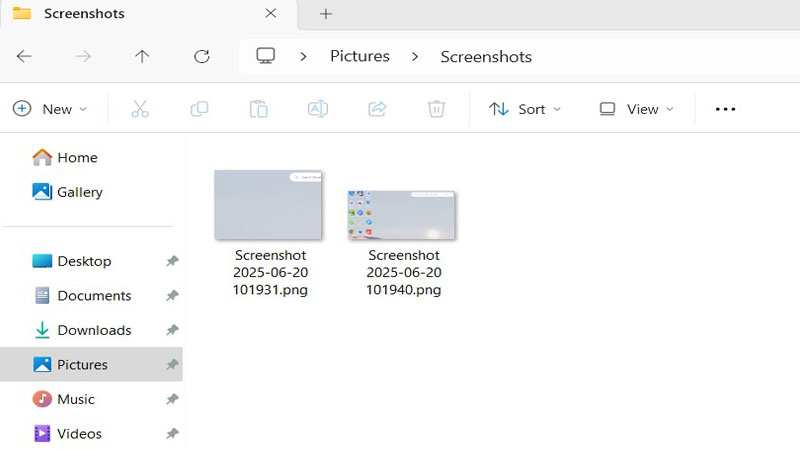 Nhấn Windows + PrtSc để chụp
