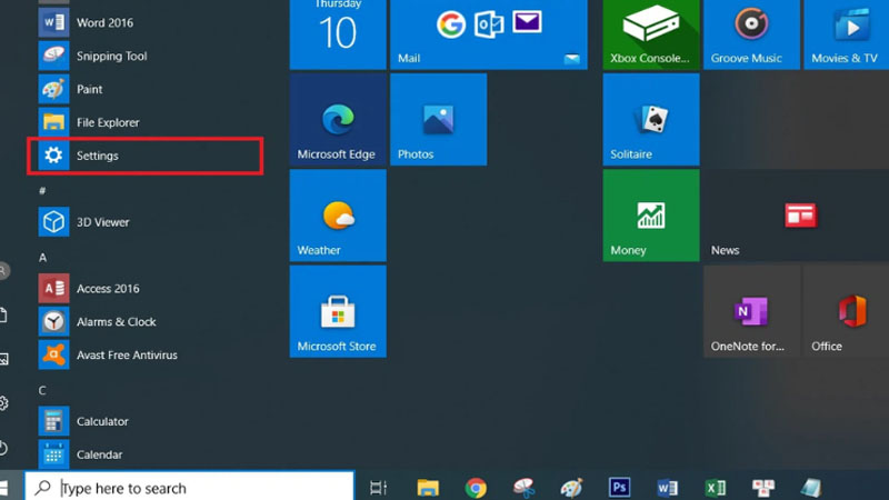 Mở Settings bằng tổ hợp phím Windows + I Mở Settings
