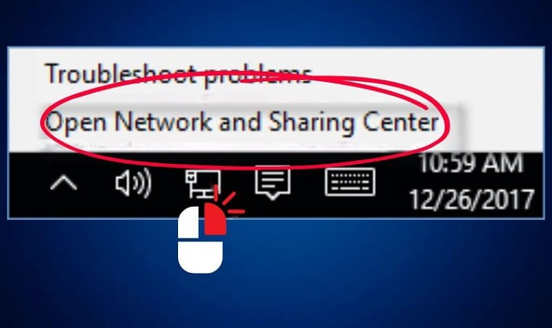 Bấm để chọn Open Network & Internet settings Chọn Open Network & Internet settings