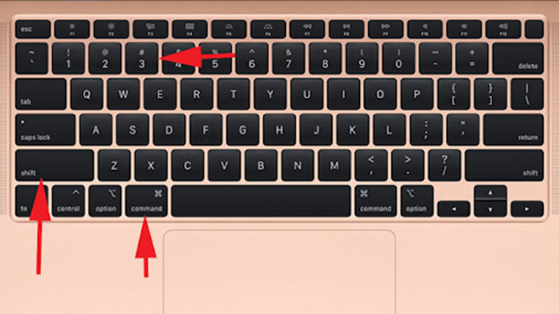 Bấm tổ hợp phím Command + Shift + 3 để chụp màn hình macbook Bấm Command + Shift + 3