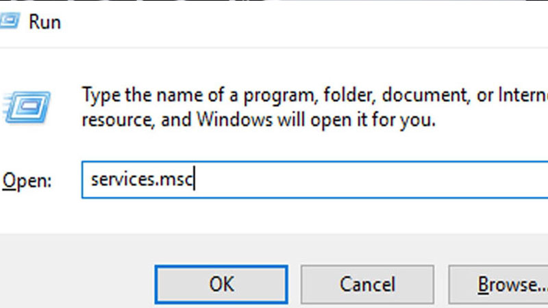 Nhập “service.msc”