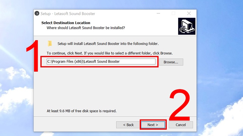 Chọn thư mục cài đặt, sau đó bấm mục next Chọn thư mục cài đặt, rồi nhấn Next