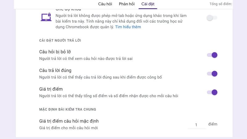 Bạn hãy bật mục Đặt làm bài kiểm tra để kích hoạt Bật mục Đặt làm bài kiểm tra để kích hoạt