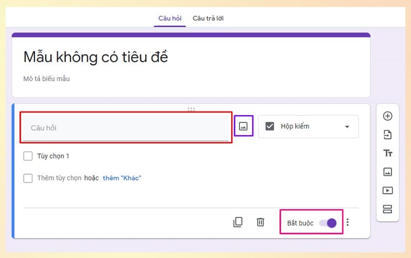 Soạn thảo nội dung câu hỏi vào ô trống Soạn thảo nội dung câu hỏi vào ô