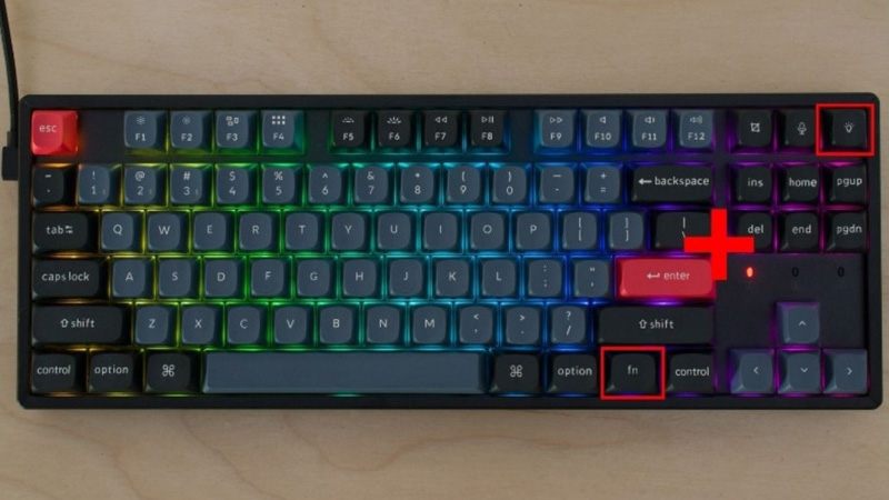 Sử dụng tổ hợp phím như lúc bật để tắt đèn bàn phím cơ Sử dụng tổ hợp phím tắt đèn bàn phím cơ