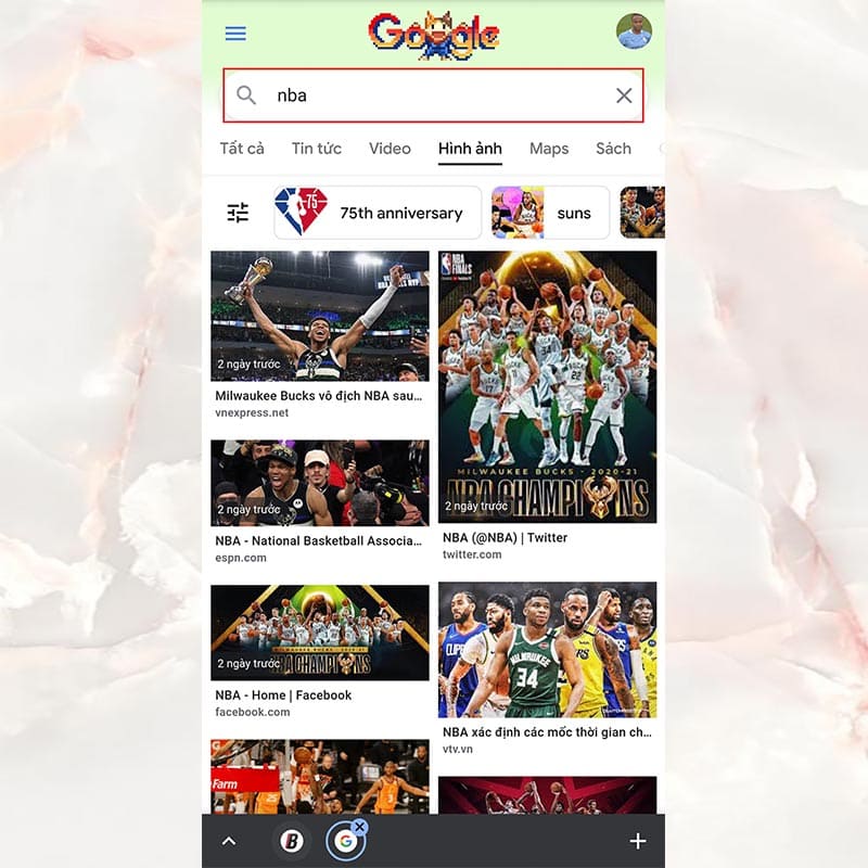 Truy cập vào trang Google Hình ảnh để nhập từ khóa