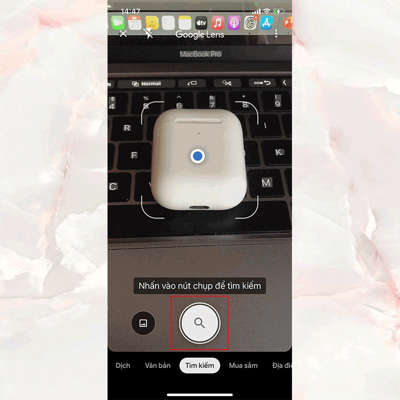 Đưa cam trực tiếp để tìm kiếm hình ảnh