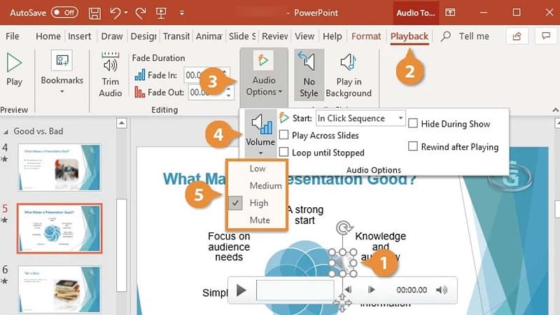 Mở trình quản lý âm thanh và Audio Options