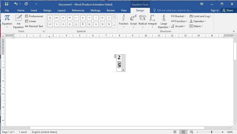 Mẫu phân số đã được thực hiện xong