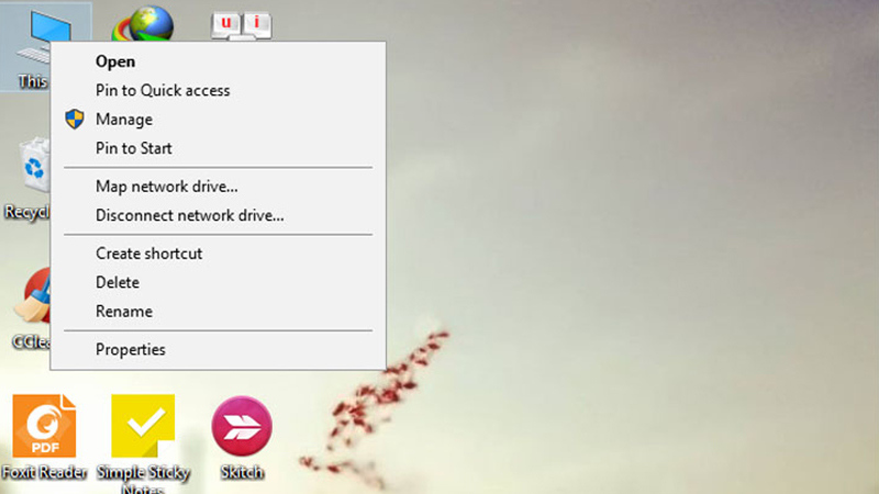 Nhấn chuột phải để chọn đến biểu tượng “This PC” hoặc My Computer Nhấn chuột phải để chọn “This PC” hoặc My Computer