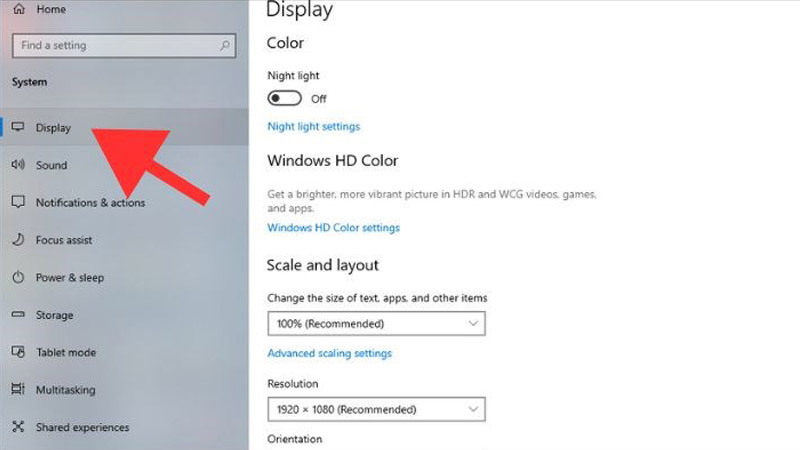 Nhấp chuột chọn Change display settings Chọn Change display settings