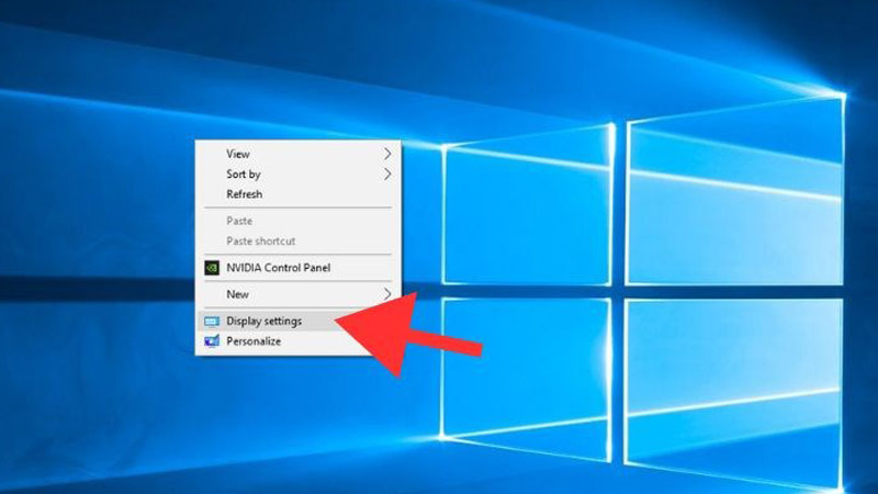 Nhấp chuột phải vào màn hình và chọn Display Cách xoay màn hình pc trên Windows 7