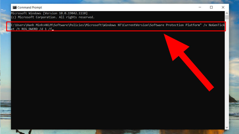 Thực hiện nhập lệnh vào cửa sổ Administrator Nhập lệnh vào cửa sổ Administrator