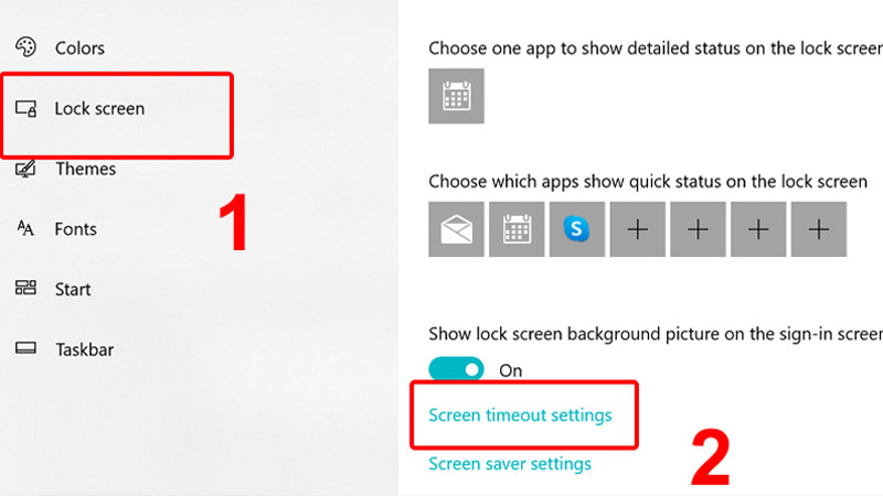 Nhấp chuột trái vào mục có tên Lock Screen Bấm chọn vào mục có tên Lock Screen