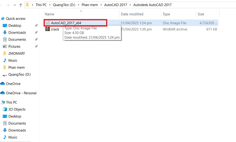 Chạy file cài đặt AutoCAD 2017