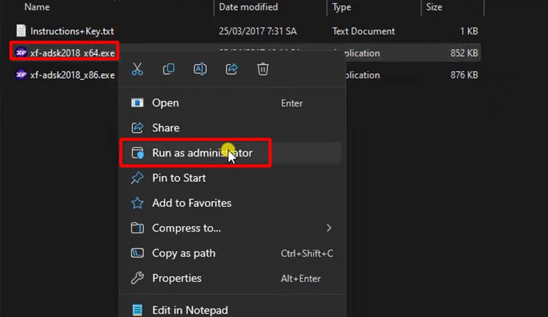 Chạy file kích hoạt dưới quyền Admin Chạy file kích hoạt dưới quyền Admin