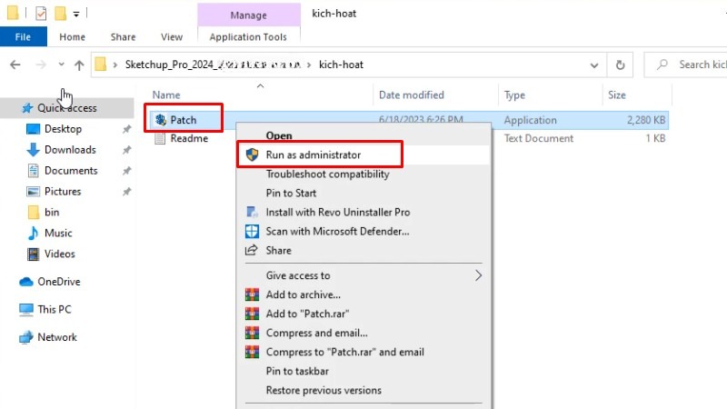 Chạy file Patch dưới quyền Admin Chạy file Patch dưới quyền Admin