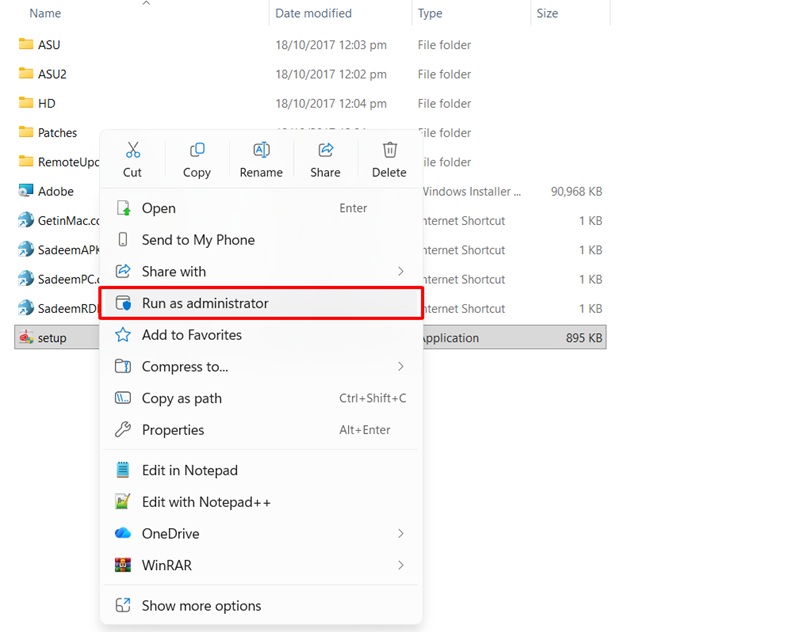 Chạy file Setup After Effects 2018 dưới quyền Admin Chạy file Setup After Effects 2018 dưới quyền Admin