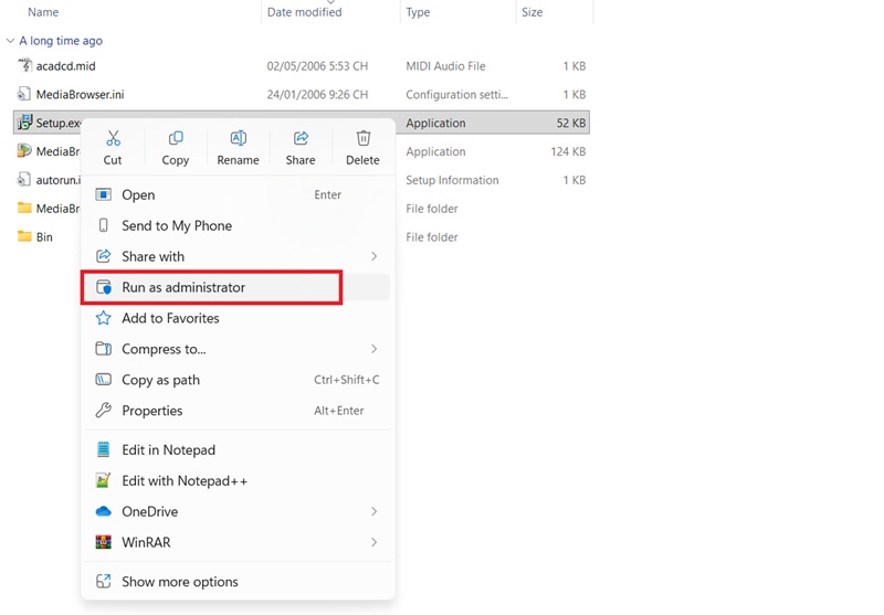 Chạy file Setup AutoCAD 2007 dưới quyền Admin