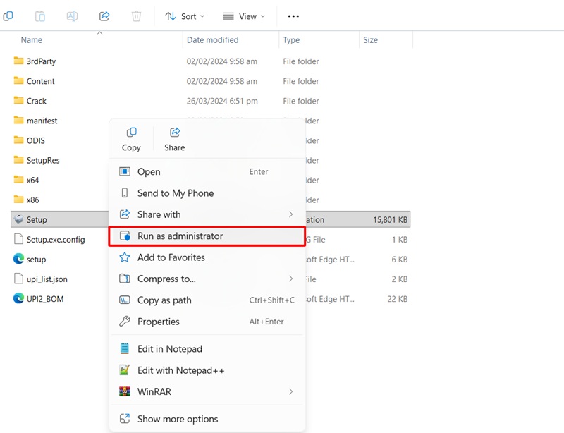 Chạy file Setup AutoCAD 2025 dưới quyền Admin Chạy file Setup AutoCAD 2025 dưới quyền Admin