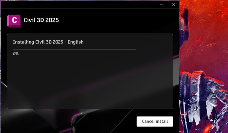 Chờ chuẩn bị tài nguyên và cài đặt Civil 3D 2025 Chờ chuẩn bị tài nguyên và cài đặt Civil 3D 2025