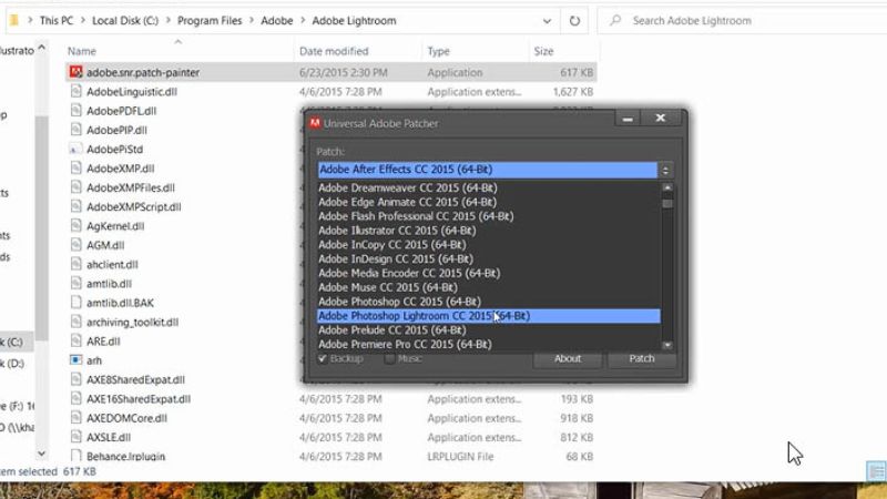 Chọn Adobe photoshop lightroom cc 2015 (64-Bit) Chọn Adobe photoshop lightroom cc 2015 (64-Bit)