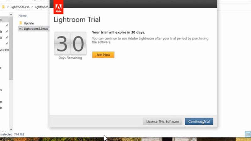 Chọn Continue Trial để sử dụng thử phần mềm Chọn Continue Trial để sử dụng thử phần mềm
