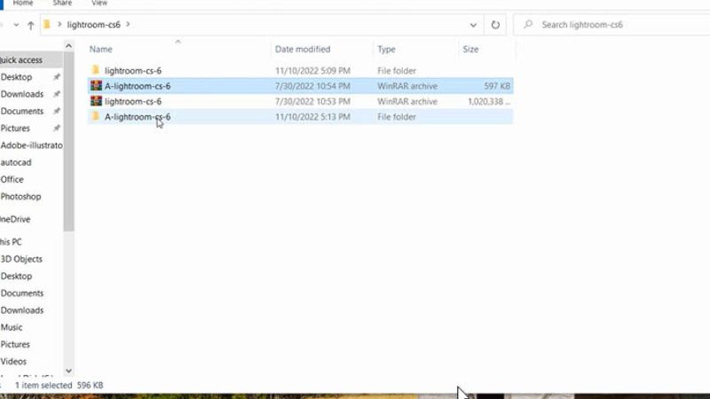 Tiếp tục chọn folder A-lightroom-cs-6 Tiếp tục chọn folder A-lightroom-cs-6