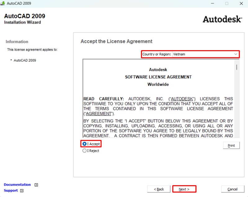 Chọn “I Accept” và nhấn chọn “NEXT”