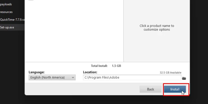 Chọn Install để cài đặt After Effects CS6 Chọn Install để cài đặt After Effects CS6