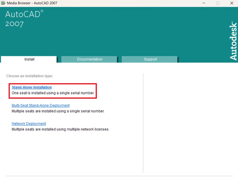 Chọn ở mục “Stand-Alone installasion”
