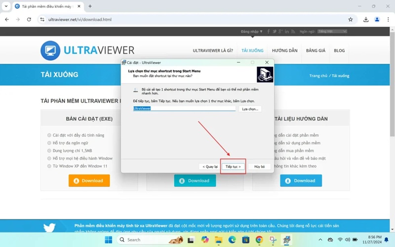 Chọn thư mục cài đặt rồi bấm Next Chọn thư mục cài đặt rồi bấm Next