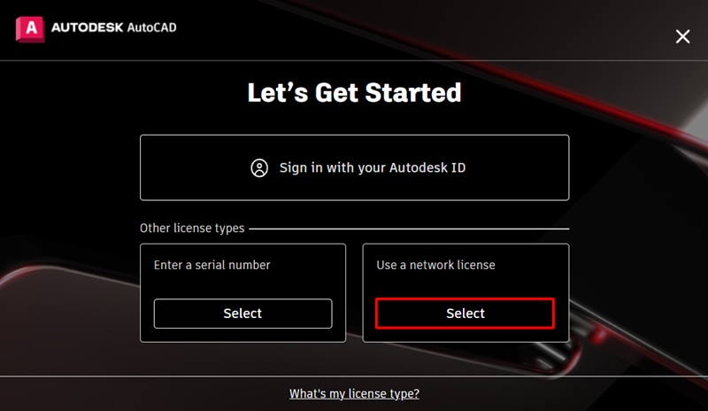 Chọn “Use a network license” để kích hoạt AutoCAD 2025 Chọn “Use a network license” để kích hoạt AutoCAD 2025