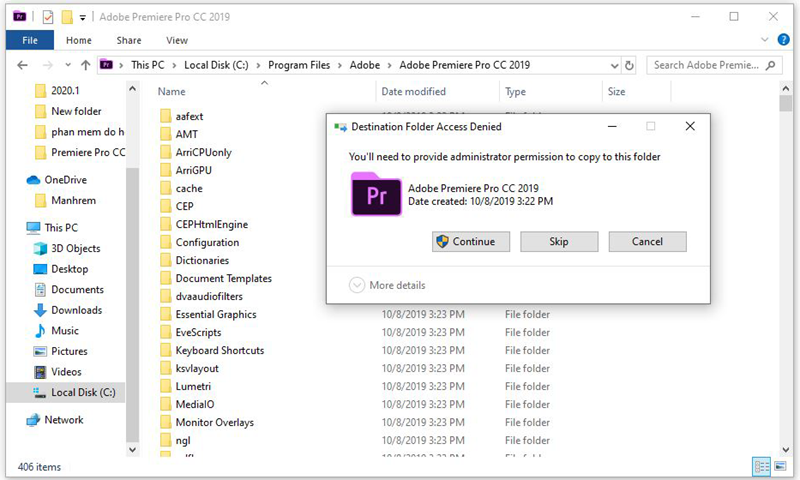 Chọn vào mục “Continue” để hoàn tất quá trình thay thế file