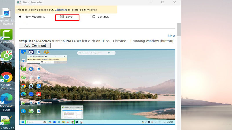 Nhấn Save để lưu những ảnh đã chụp Nhấn Save để lưu các ảnh đã chụp