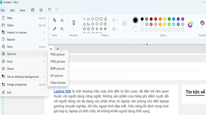 Phím chụp màn hình Alt + Print Screen chỉ chụp cửa sổ đang mở Phím chụp màn hình Alt + Print Screen