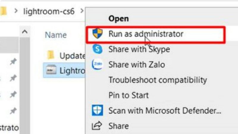 Nhấn chuột phải vào phần mềm và chọn mục Run as administrator Nhấn chuột phải vào phần mềm và chọn mục Run as administrator