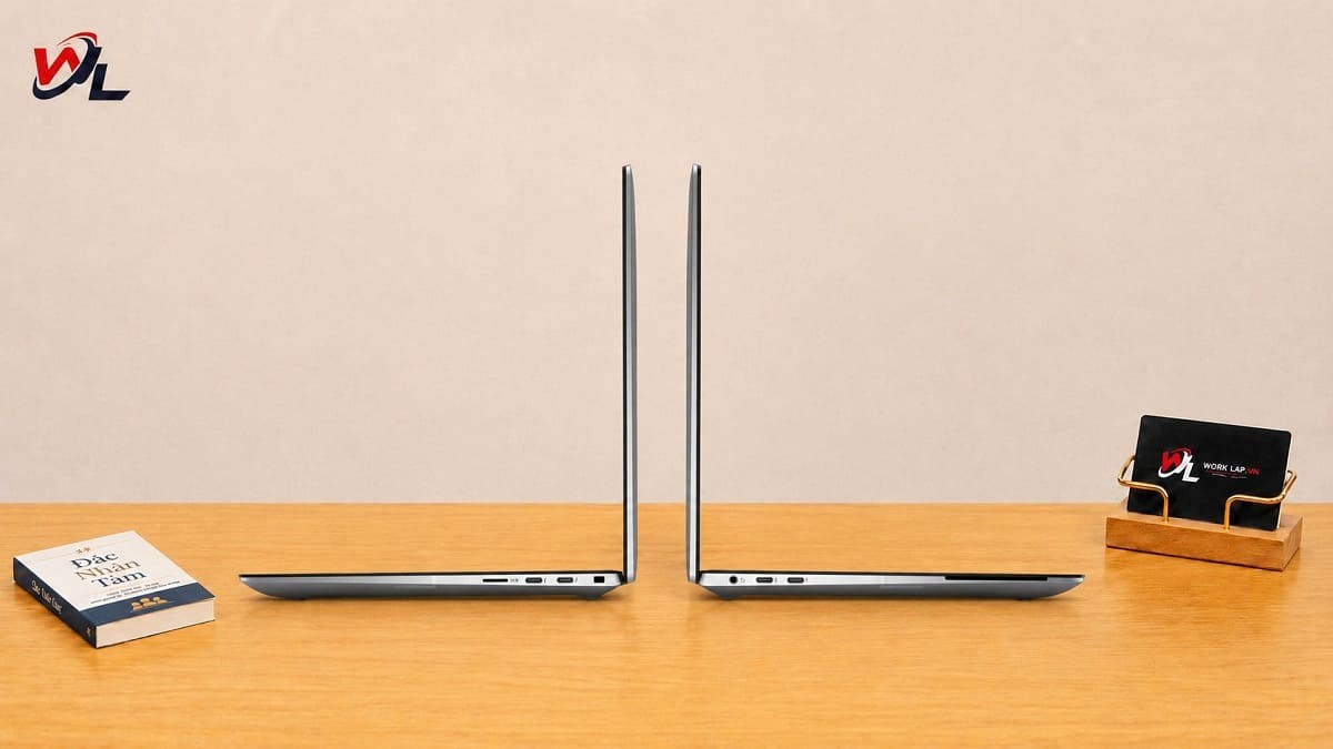Kết nối dễ dàng với chuột, USB, máy chiếu và thiết bị khác Máy có đầy đủ cổng kết nối, đáp ứng mọi nhu cầu ngoại vi