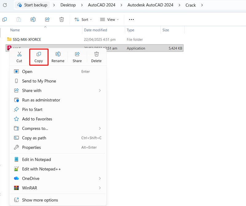 Copy file Acad từ thư mục kích hoạt Copy file Acad từ thư mục kích hoạt