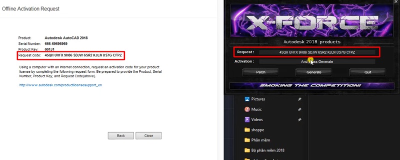 Copy Request Code dán vào công cụ kích hoạt Civil 3D 2018 Copy Request Code dán vào công cụ kích hoạt Civil 3D 2018