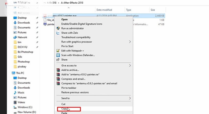 Copy tệp amtemu.v0.9.2-painter đển kích hoạt After Effects 2018 Copy tệp amtemu.v0.9.2-painter đển kích hoạt After Effects 2018