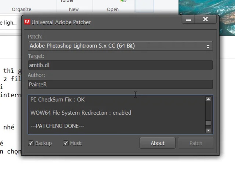 Cửa sổ như vầy hiện lên là đã kích hoạt thành công Adobe Lightroom 2017 Cửa sổ như vầy hiện lên là đã kích hoạt thành công Adobe Lightroom 2017