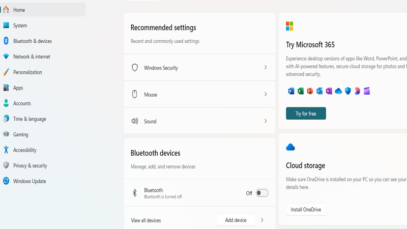 Nhấn Windows + I để mở Cài đặt Nhấn Windows + I