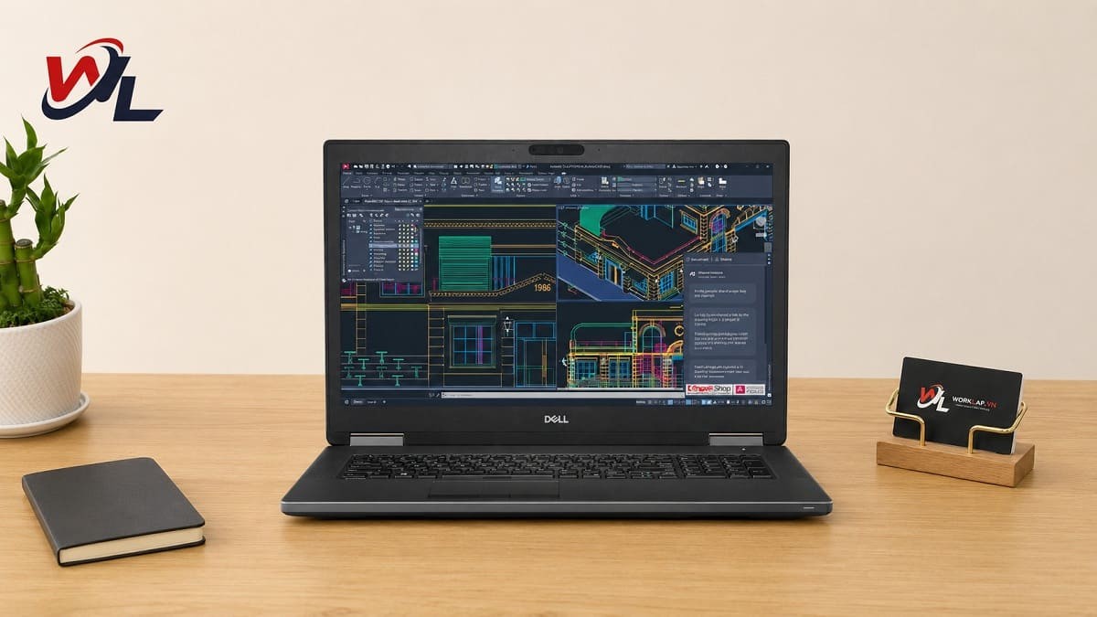 Thiết kế chắc chắn và hiệu năng cao, Dell 7740 phù hợp cho kiến trúc sư, thiết kế Dell Precision 7740 i9 9980HK sở hữu cấu hình mạnh mẽ, bền bỉ chuẩn quân đội Mỹ