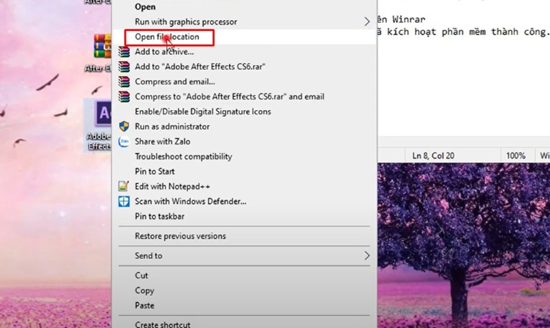 Đi đến thư mục cài đặt của Adobe Effects CS6 Đi đến thư mục cài đặt của Adobe Effects CS6