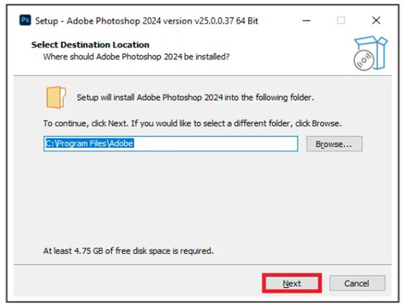 Nhấn Next để tiếp tục Nhấn Next
