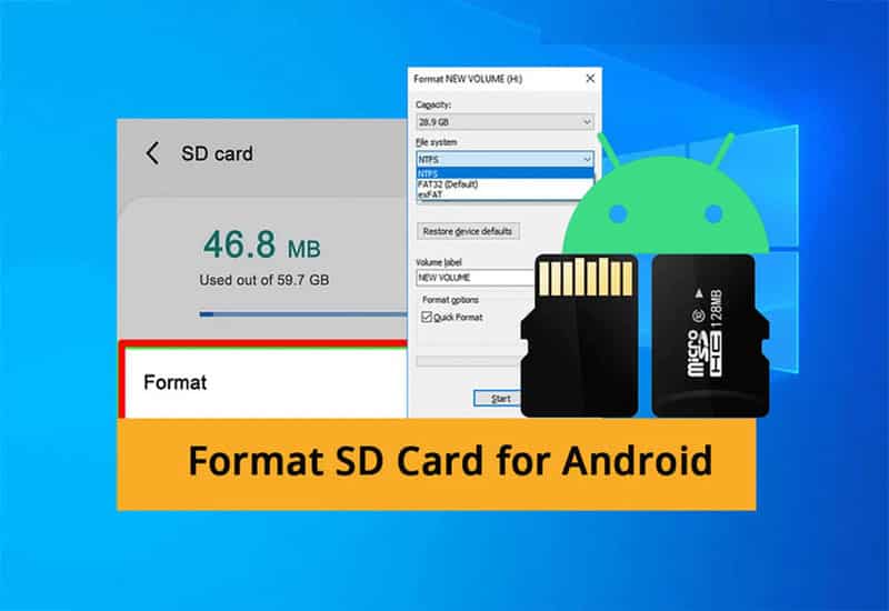 Chọn định dạng exFAT hoặc FAT32 để điện thoại Android nhận thẻ Kết nối thẻ nhớ với máy tính rồi chọn format bằng File Explorer
