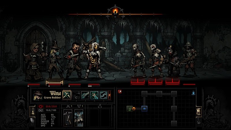 Không gian có phần ma mị của Darkest Dungeon