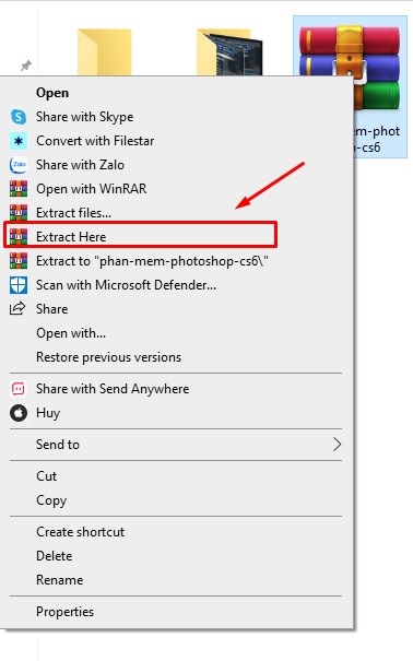 Giải nén file Photoshop
